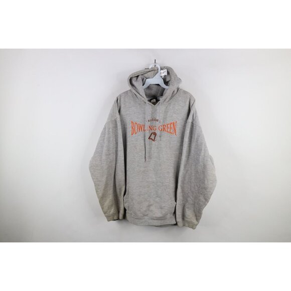 Vintage 90s Mens 2XL Spell Out Bowling Green State University Hoodie Sweatshirt